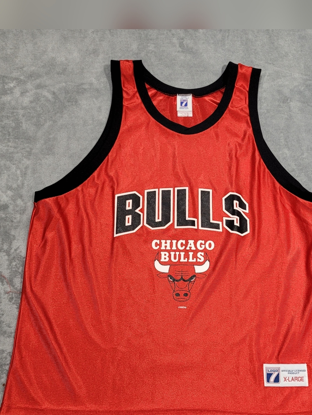 Vintage 90s NBA Chicago Bulls Logo 7 Red Basketball Practice Jersey Size X-Large - Picture 2 of 7